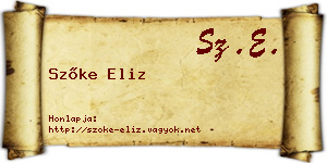 Szőke Eliz névjegykártya